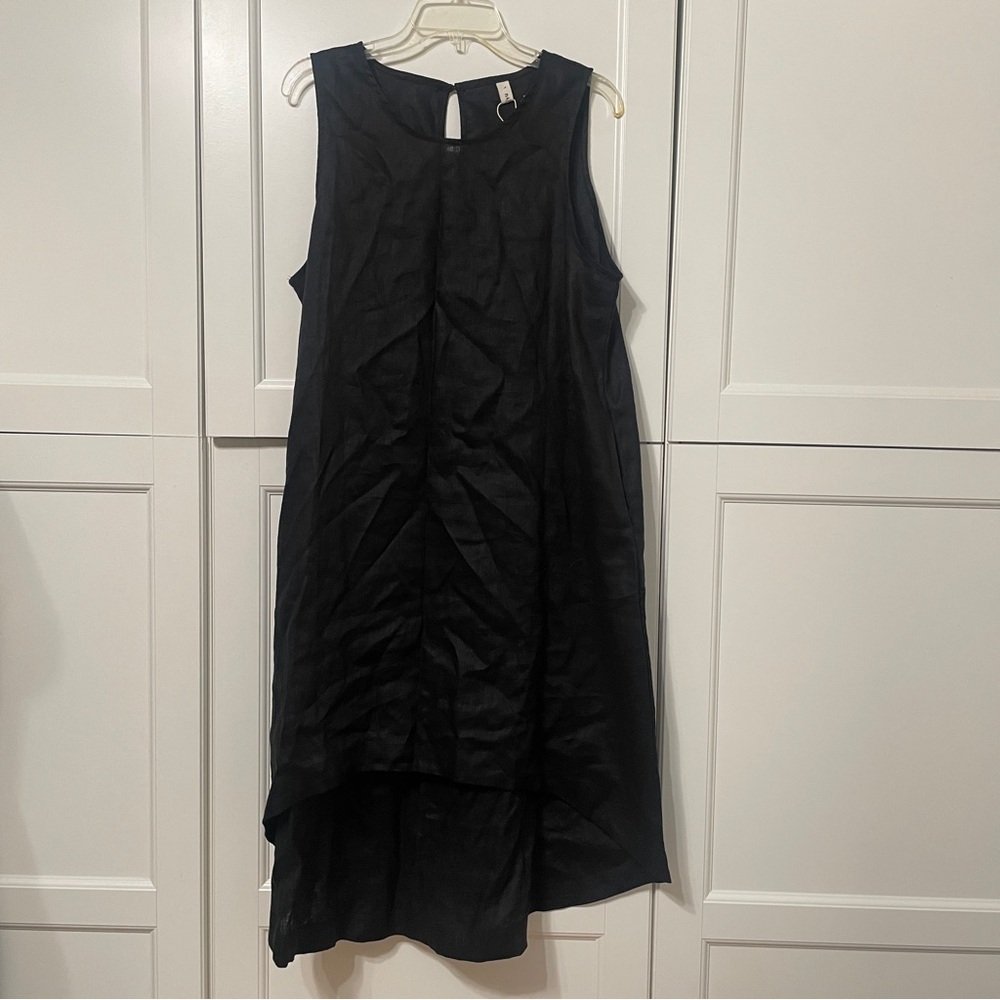 Black Linen High Low Sundress